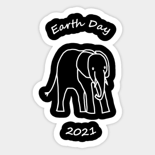 Earth Day 2021 White Elephant Sticker